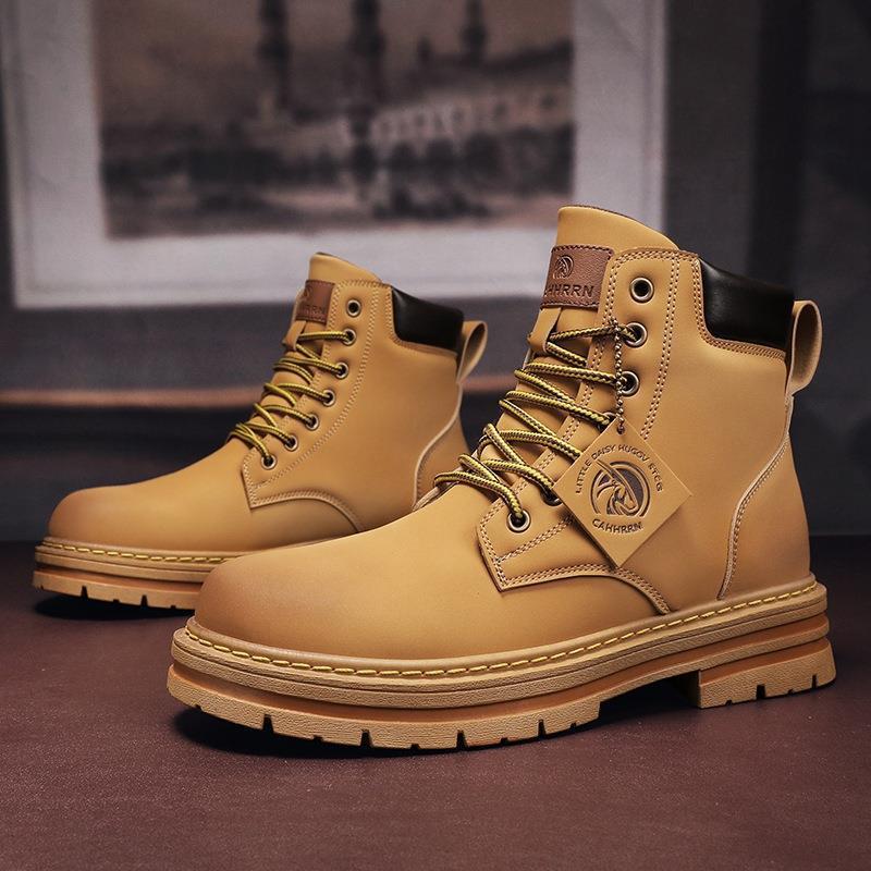 Damen Lederstiefeletten mit robustem Profil und Schnürung Drune