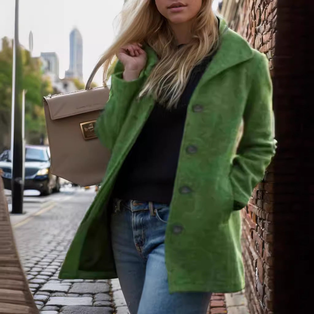 Damen Modellierter Trendmantel Drune