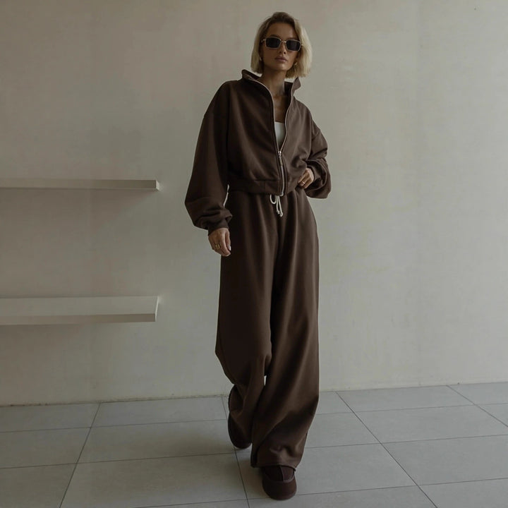 Damen lässiges Fleece-Lounge-Set mit hoher Flexibilität Drune