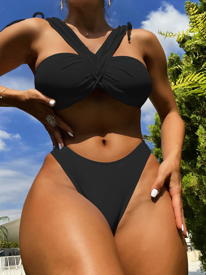 Damen Bandeau-Bikini mit verstellbaren Trägern und elegantem Twist-Design Drune
