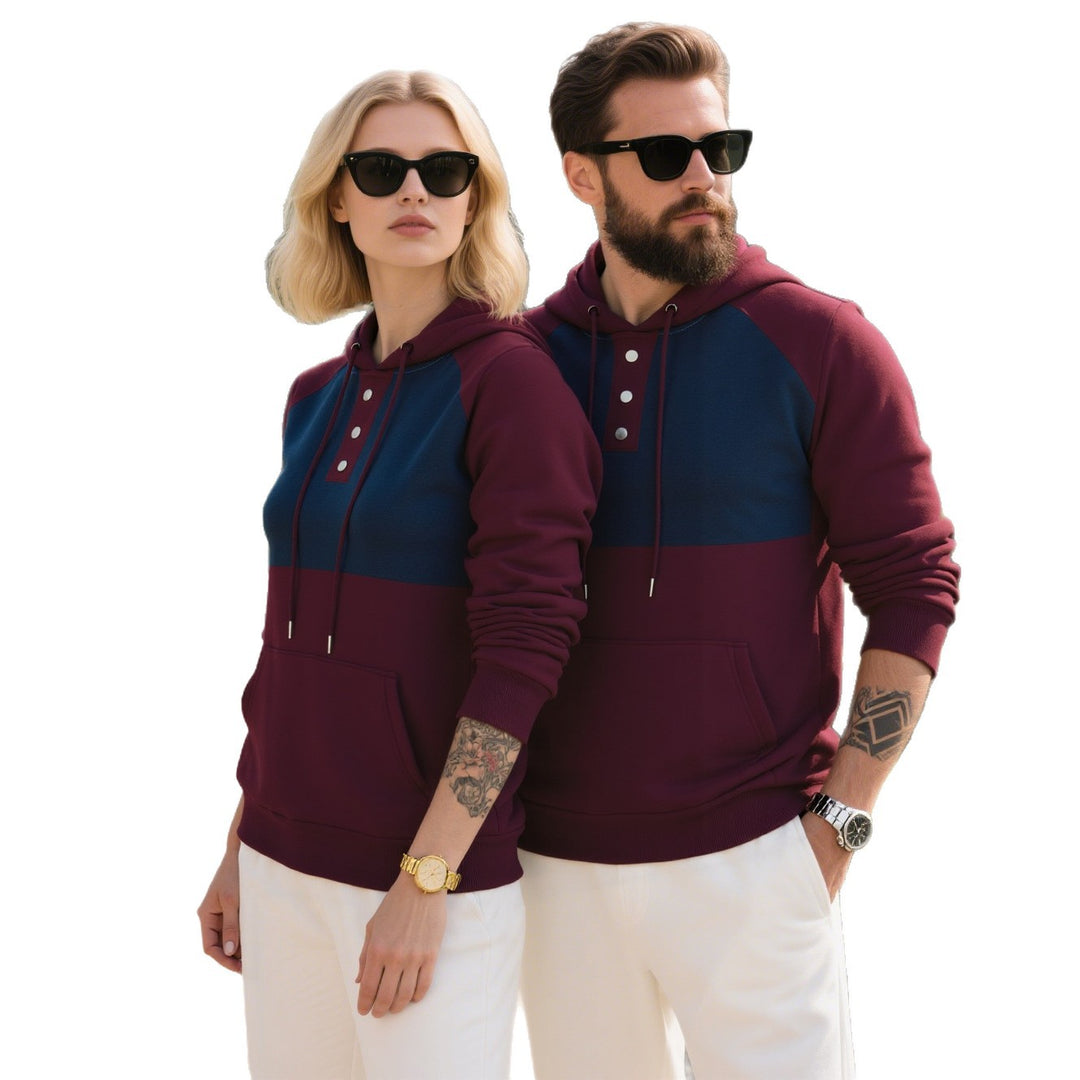 Herren modischer Kapuzenpullover mit strukturiertem Gewebe und praktischen Knopfdetails Drune