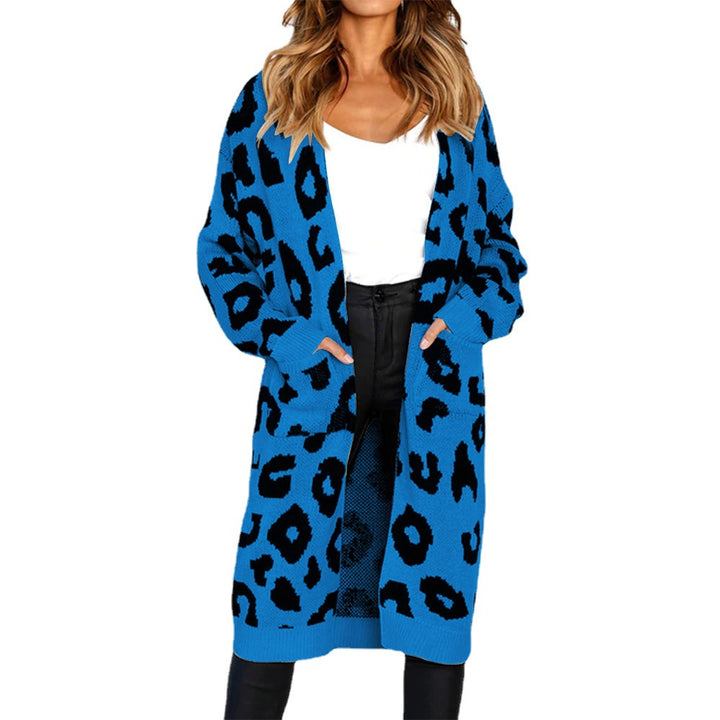 Damen Grobstrick-Cardigan mit Animal-Print und praktischen Taschen Drune