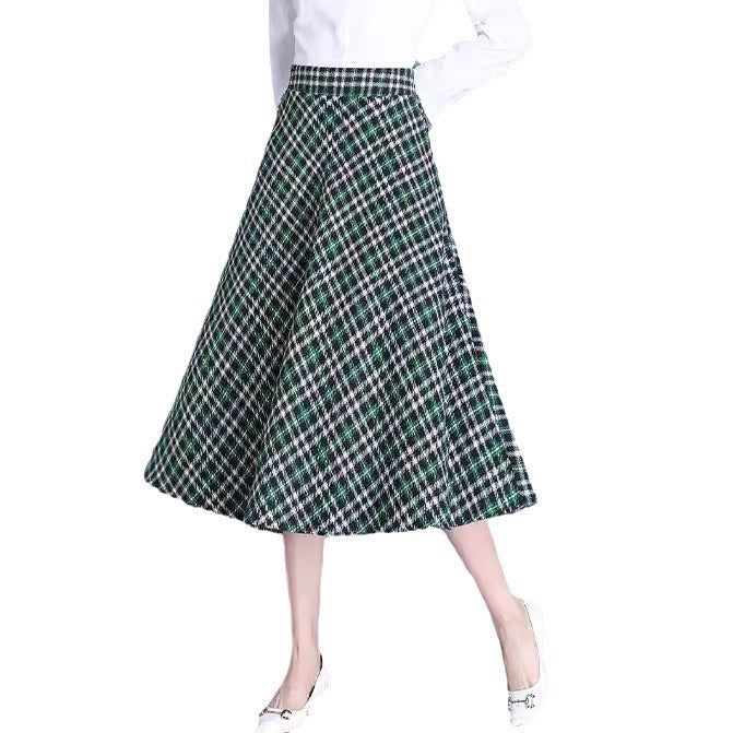Damen Midirock im eleganten Karo-Design mit schwingendem Schnitt Drune