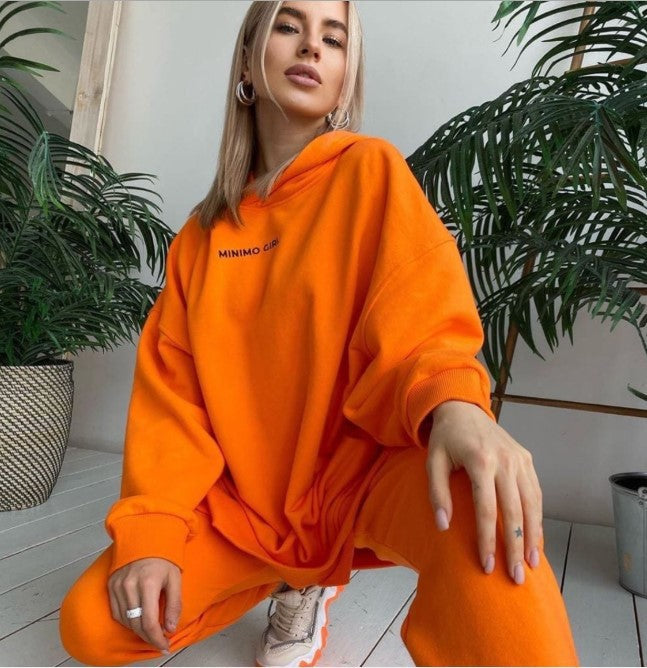 Damen Hoodie- und Jogginghose-Set mit weitem Schnitt Drune