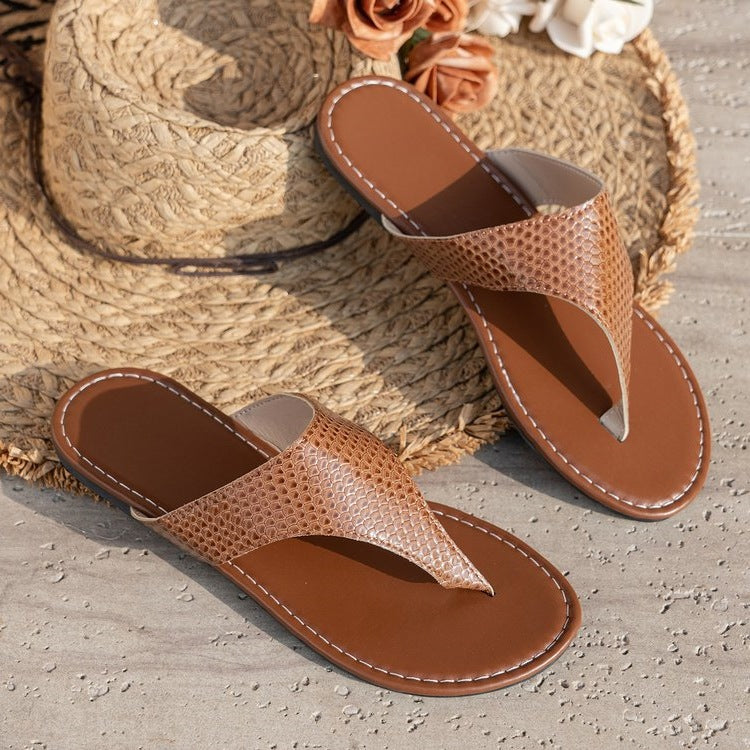 Damen elegante Zehentrenner-Sandalen mit geflochtenen Riemen Drune