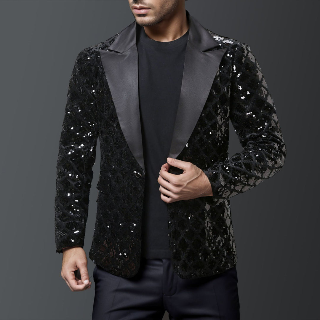 Herren eleganter Pailletten-Blazer mit luxuriösem Design Drune
