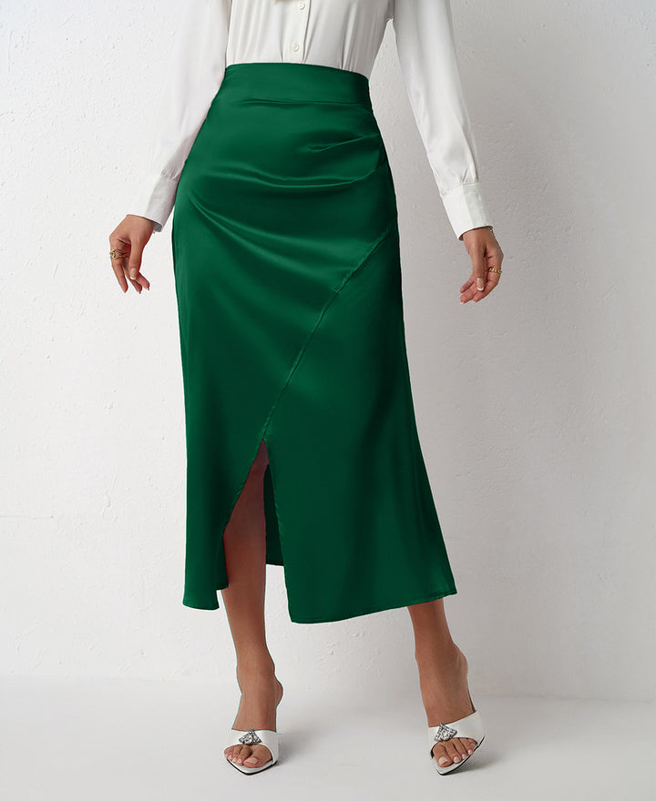Damen Eleganter Schnitt Maxirock mit hohem Schlitz Drune