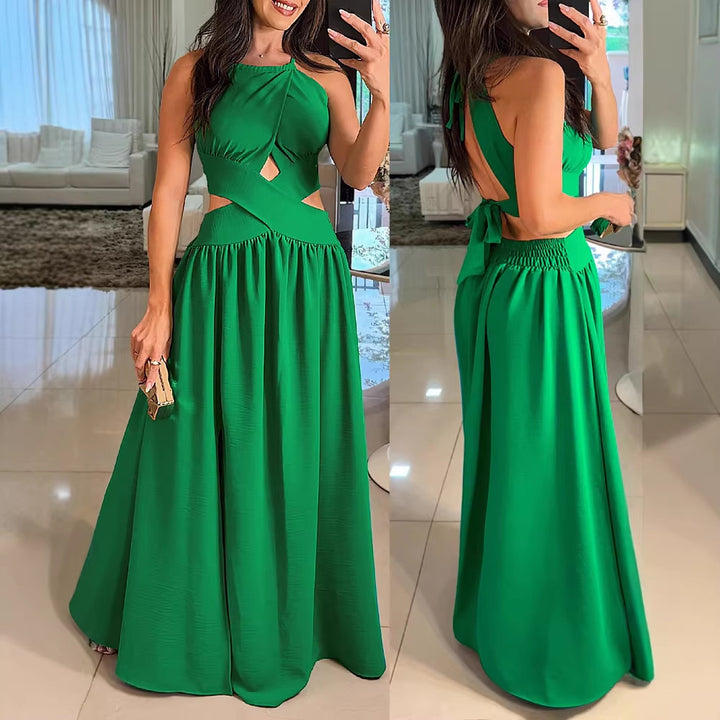 Damen Maxikleid mit eleganter Überkreuzung und modischem Ausschnitt Drune