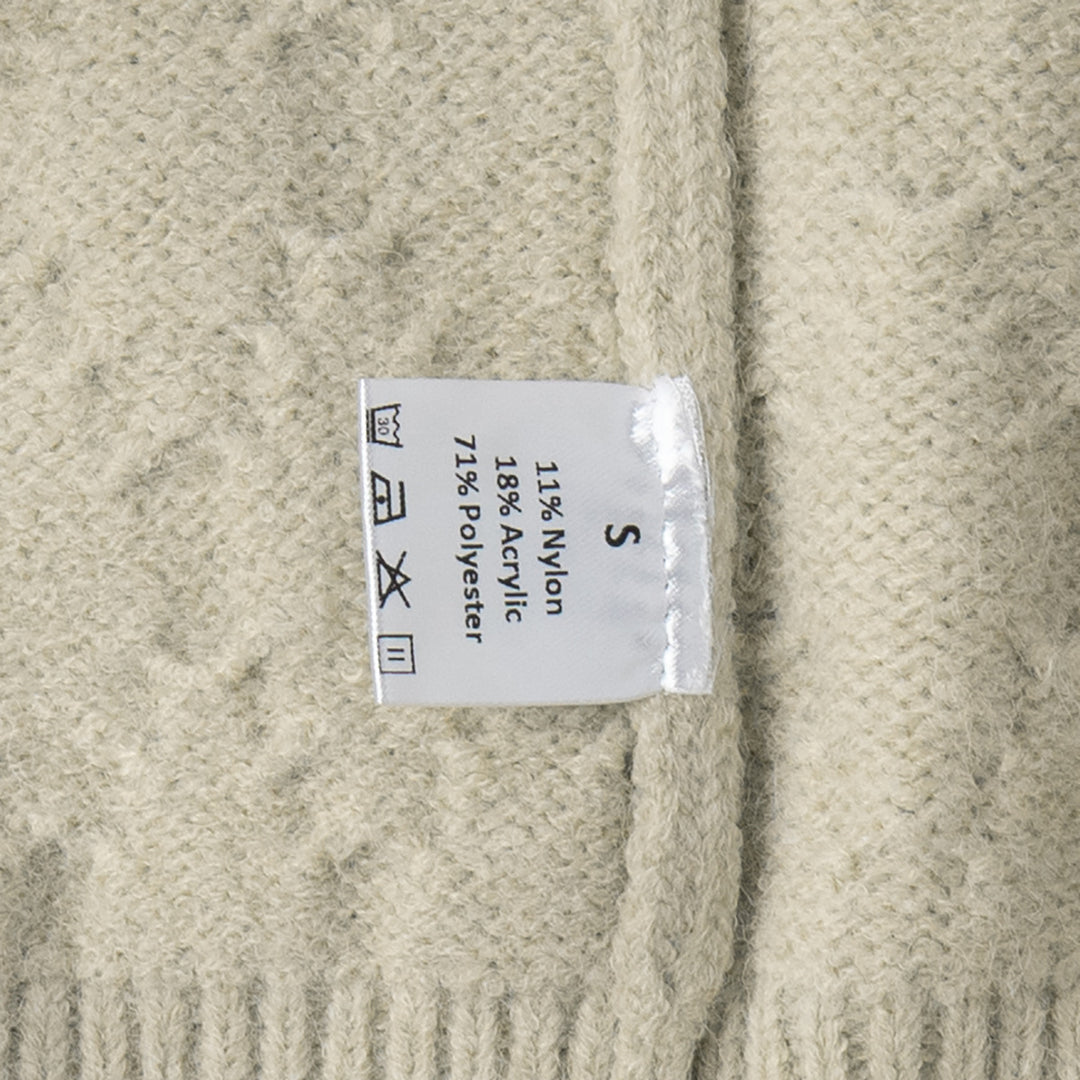 Damen Gemusterter Pullover mit hohem Kragen und Reißverschluss Drune