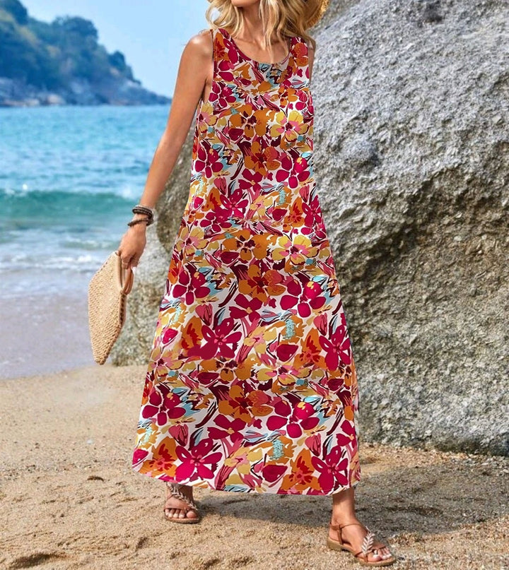 Damen Maxikleid mit einzigartigen Schmetterlingsdruck Drune
