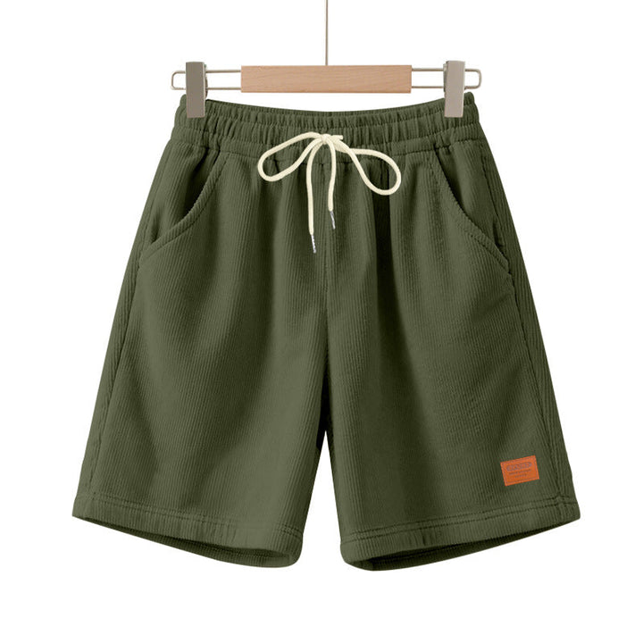 Herren nan lässige Bermudashorts aus feinstrukturiertem Baumwollmix mit elastischem Bund und Kordelzug Drune