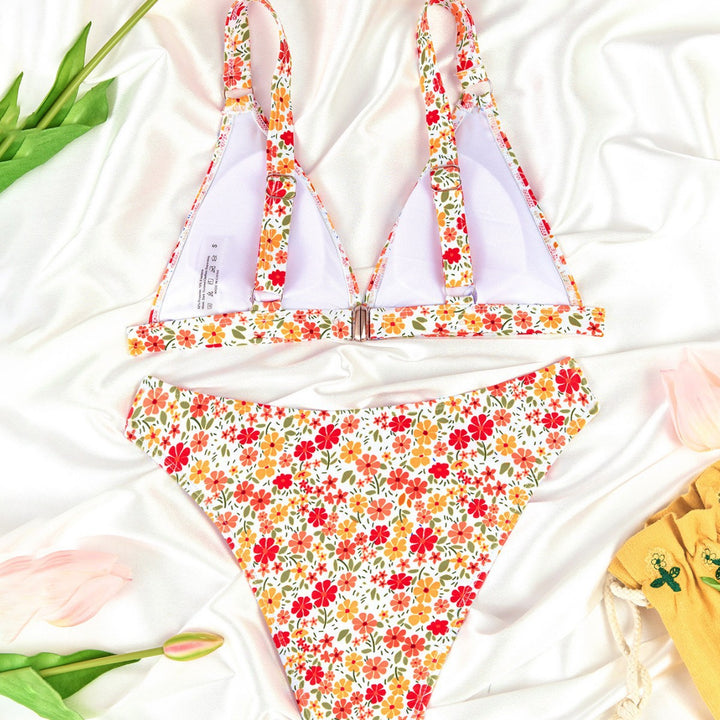 Damen Blumenmuster Bikini Drune