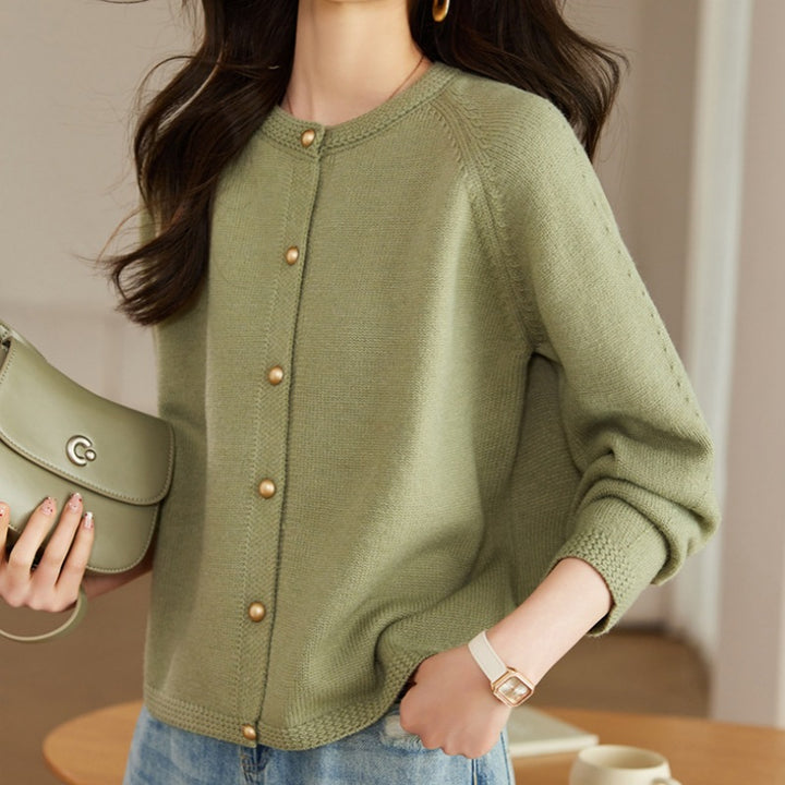 Damen Strickjacke mit Knöpfen Drune