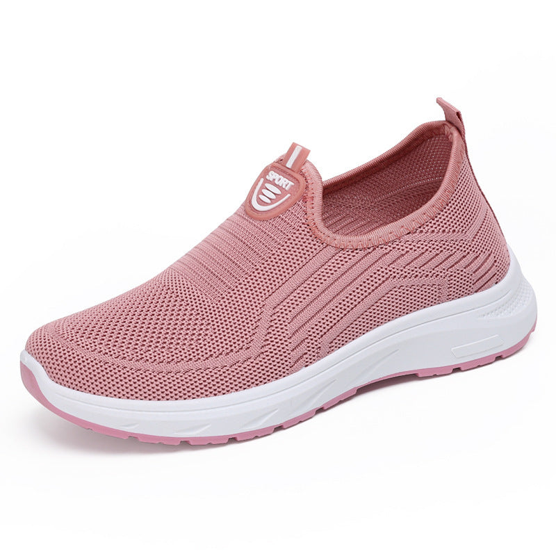 Damen Leichte Slip-On Sport Sneakers mit atmungsaktivem Strickobermaterial Drune