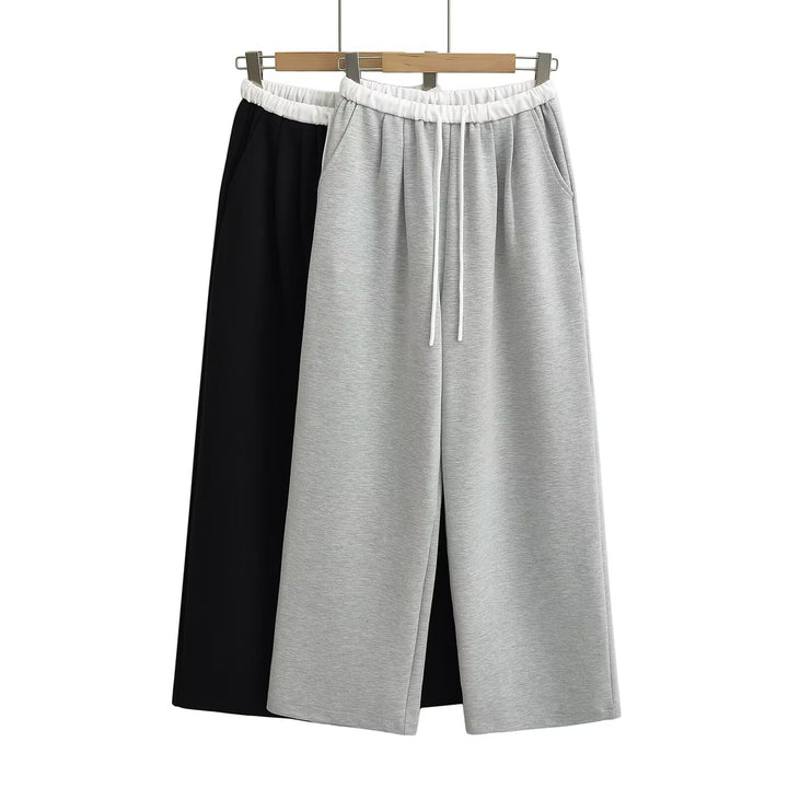 Damen gemütliche Sweatpants mit elastischem Bund und seitlichen Taschen Drune