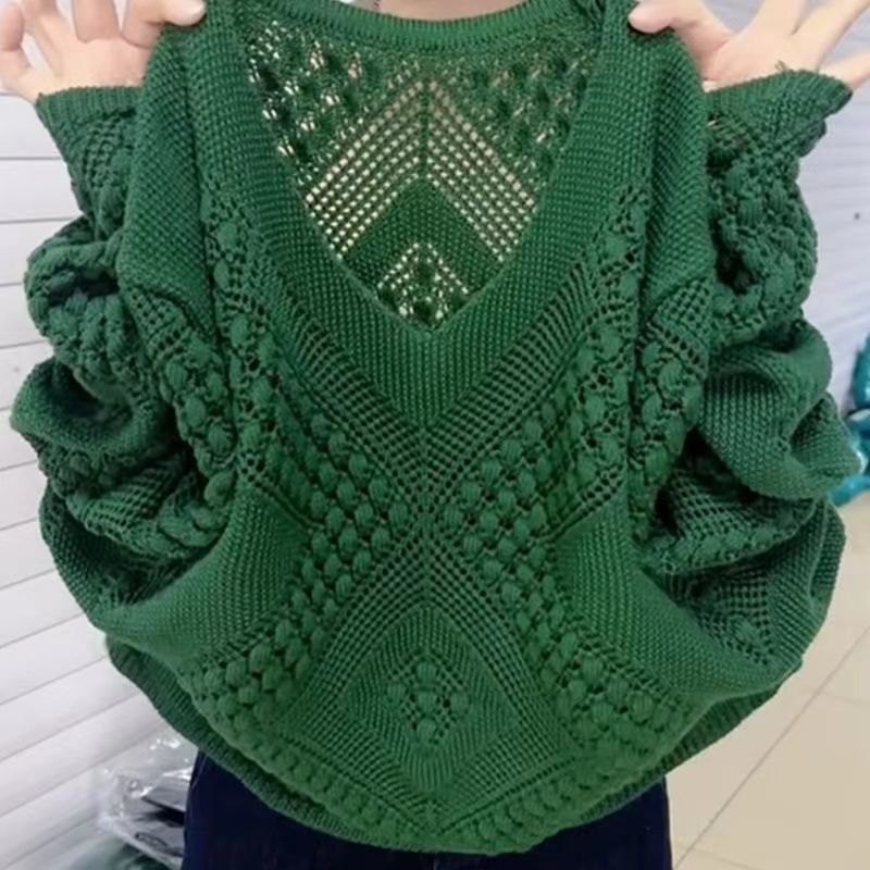 Damen Pullover mit V-Ausschnitt und modernem Strukturmuster Drune