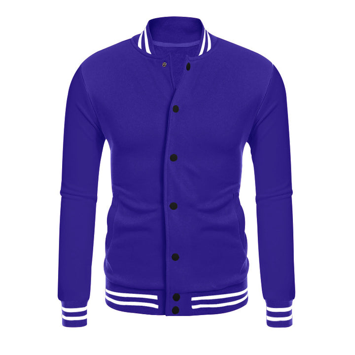 Herren nan College-Bomberjacke im Varsity-Stil mit Druckknopfleiste und gerippten Bündchen Drune