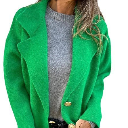Damen Übergangsjacke mit weitem Schnitt und eleganten Knopfdetails Drune