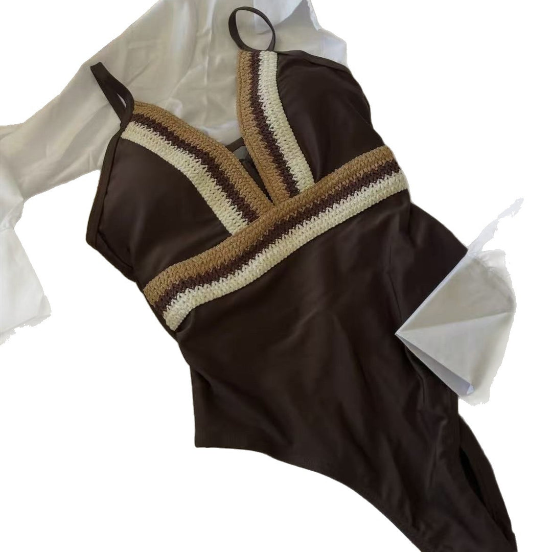 Damen Eleganter Einteiler-Badeanzug mit raffinierten Farbdetails Drune