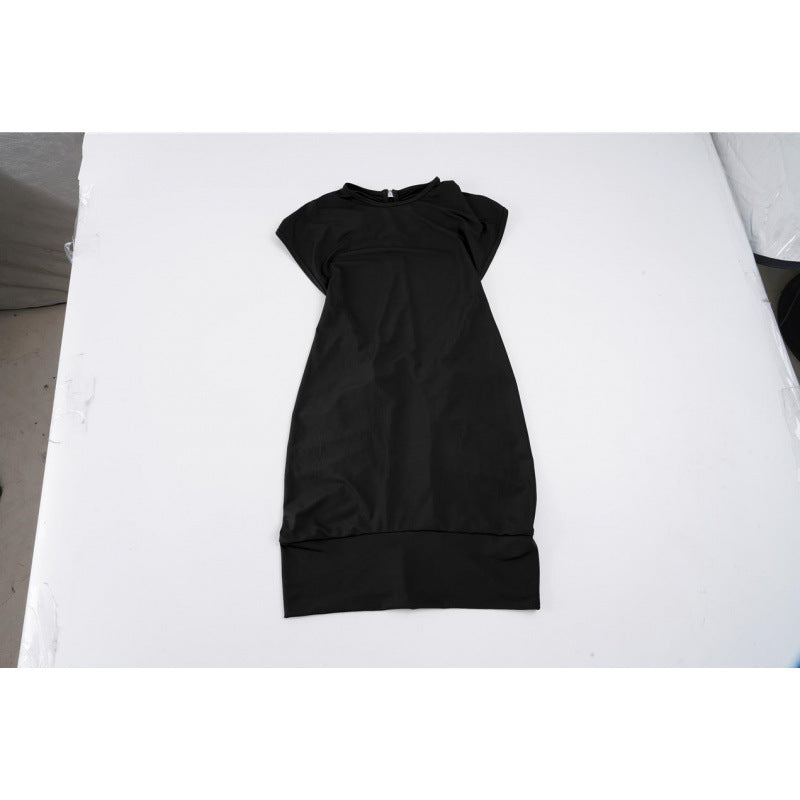 Damen Elegantes Bodycon Kleid mit kurzen Ärmeln und lässiger Passform Drune