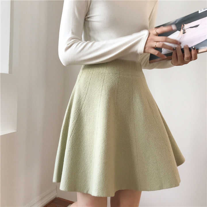 Damen Eleganter und lockerer Strickrock mit weitem Schnitt Drune