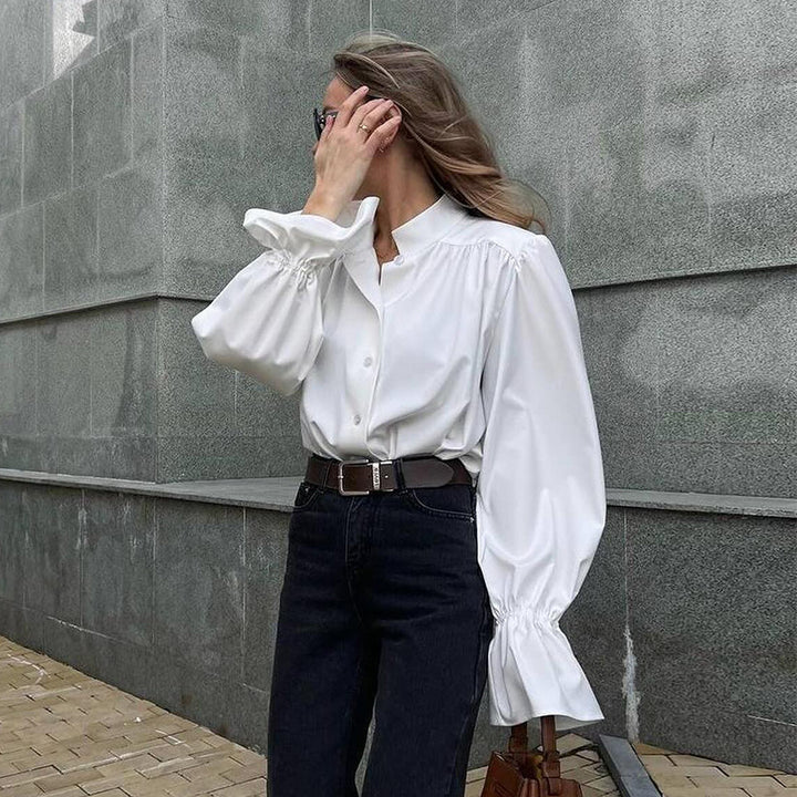 Damen Elegante Bluse mit voluminösen Ärmeln Drune