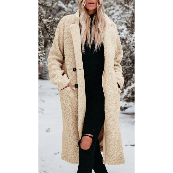 Damen Lange Teddyjacke mit bequemem Schnitt Drune