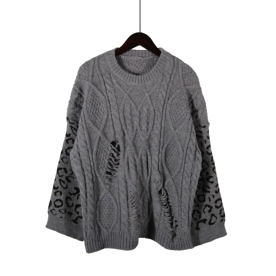 Damen lässiger Strickpullover mit modernem Muster und einzigartigen Details Drune