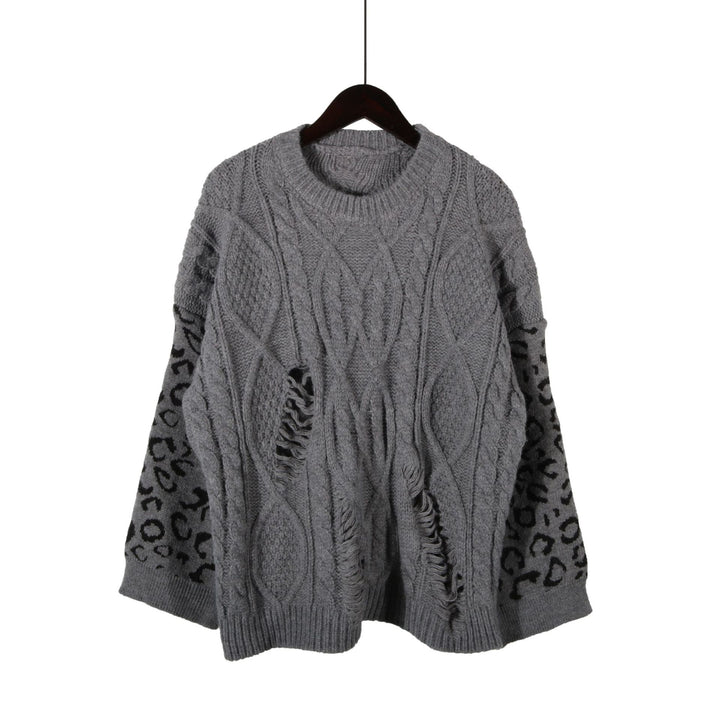 Damen lässiger Strickpullover mit modernem Muster und einzigartigen Details Drune