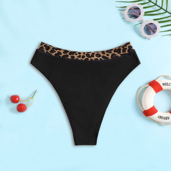 Damen Hochtailliertes Bikini-Unterteil mit modischem Leopardenmuster Drune