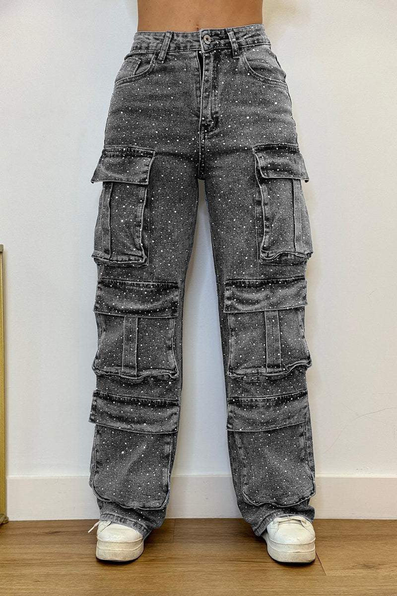 Femme Utility Cargo Jeans Drune