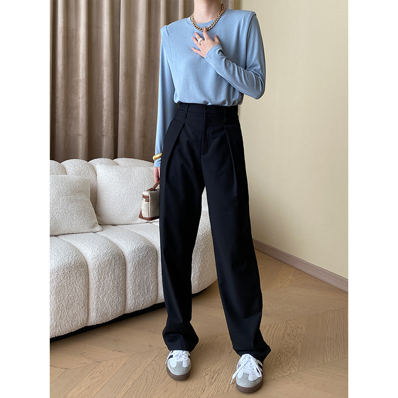 Damen modisches Langarmshirt mit feiner Struktur Drune