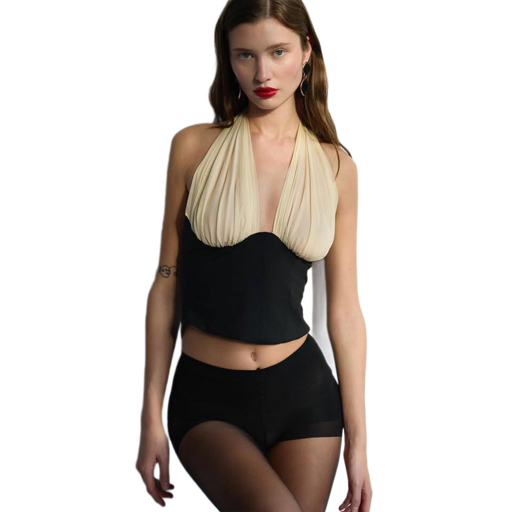 Damen Haltertop mit elegantem Drapierungseffekt Drune