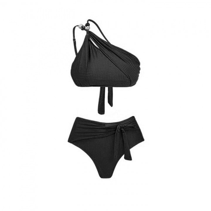 Damen Hochgeschnittener Bikini mit asymmetrischem Schnitt und raffiniertem Wickel-Design Drune