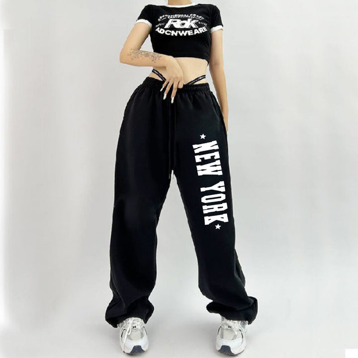 Damen Bequeme Sporthose mit praktischem Schnitt und Schriftzug Drune