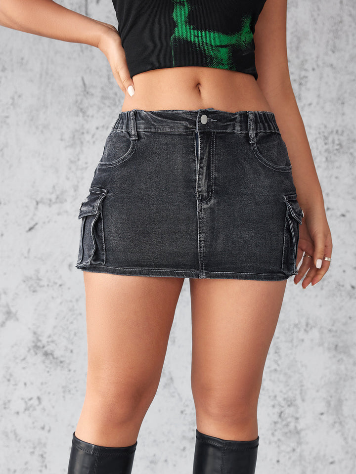 Damen Elegantes Jeans-Minikleid mit abnehmbarem Top und seitlichem Reißverschluss Drune