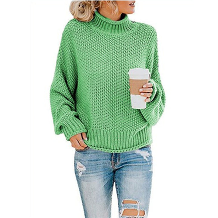 Damen grob gestrickter Rollkragenpullover mit lässigem Schnitt Drune
