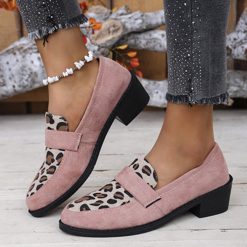 Damen Loafer mit modischem Leopardenmuster und bequemem Fußbett Drune