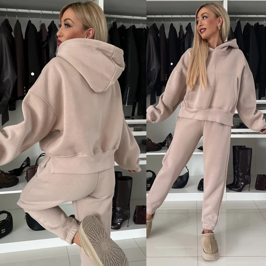 Damen Gemütliches Hoodie- und Jogginghosen-Set aus hochwertigem Material Drune