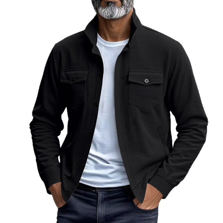 Herren lässige Oberhemdjacke mit funktionalen Taschen und strukturiertem Design Drune
