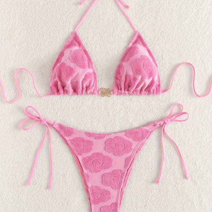 Damen Bikini-Set mit raffiniertem Blumenmuster und verstellbaren Trägern Drune