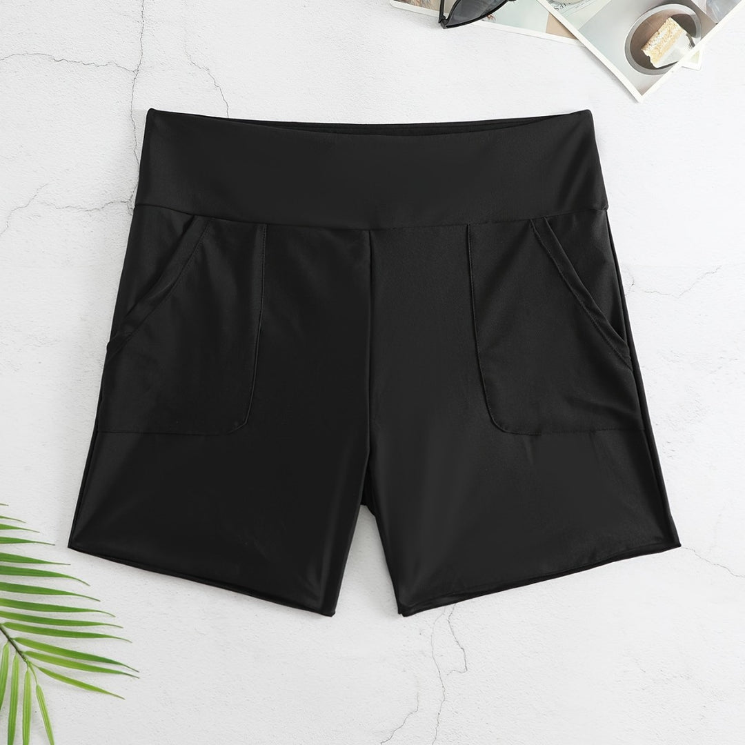 Damen Badeshorts mit hohem Bund und Seitentaschen Drune