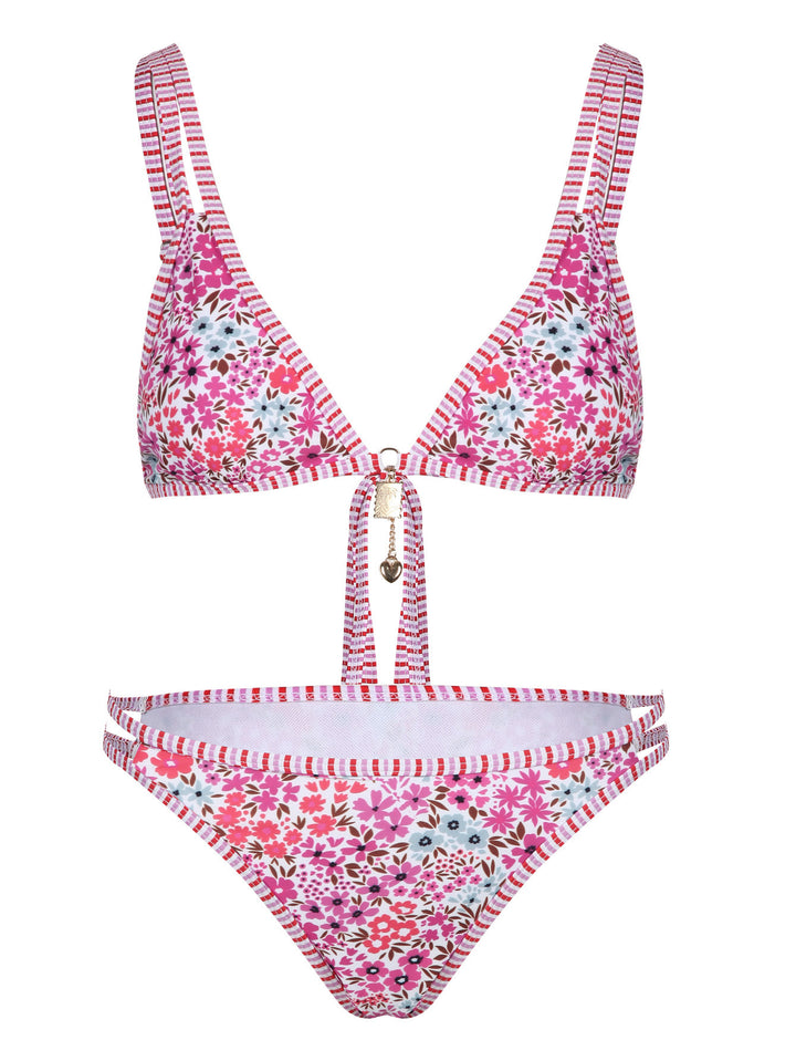 Damen Bikini-Set mit floralem Muster und verstellbaren Trägern Drune