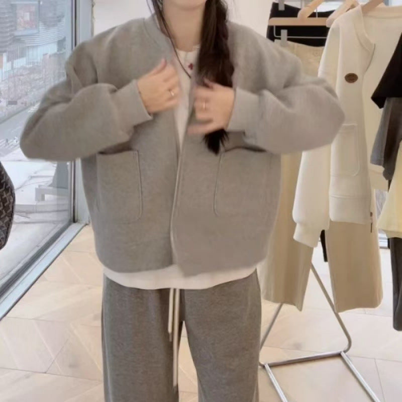 Damen oversized Sweatjacke mit praktischen Taschen und modischem Design Drune