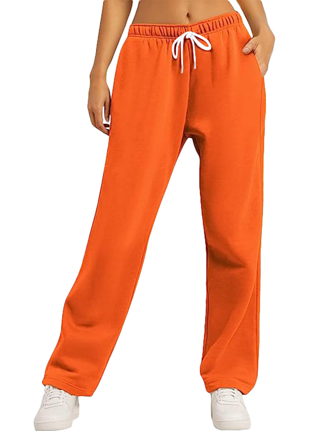 Damen bequeme Sporthose mit elastischem Bund und seitlichen Taschen Drune