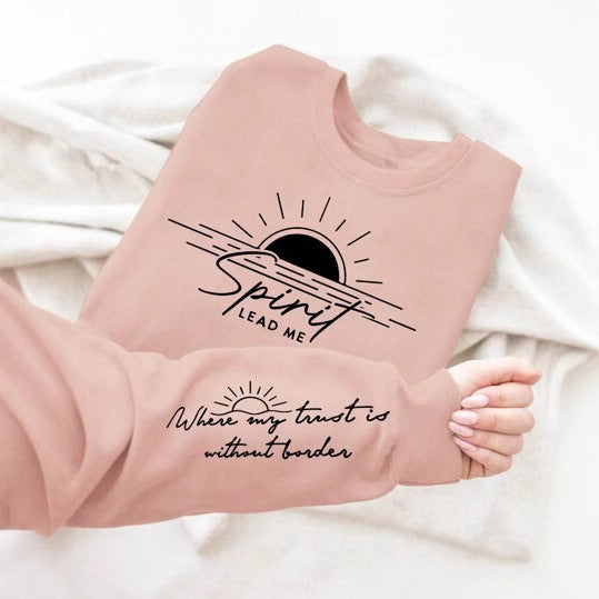 Damen Sweatshirt mit inspirierendem Druck und weich fließendem Stoff Drune