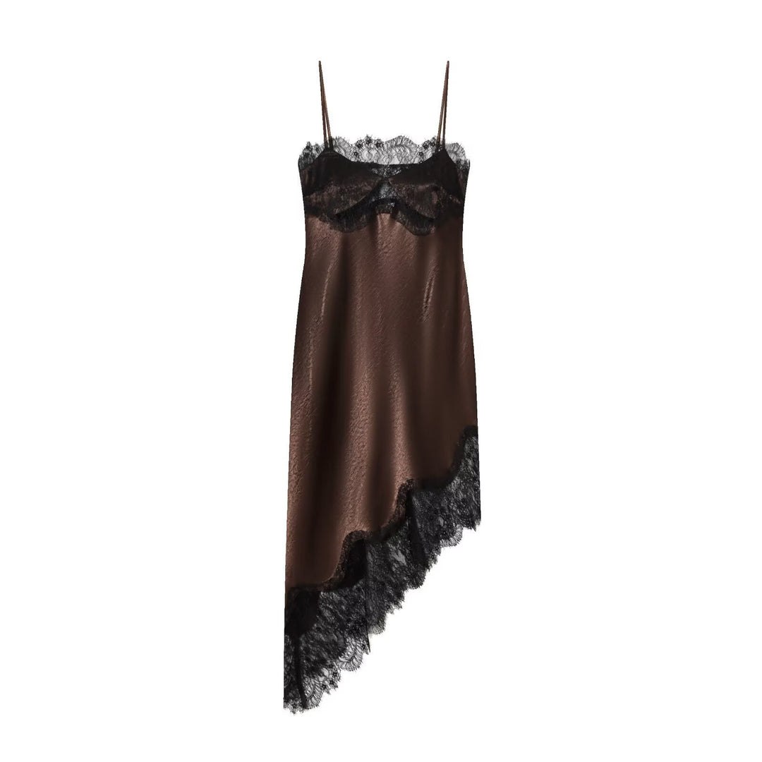 Damen Nachthemd mit Spitze und asymmetrischem Saum Drune