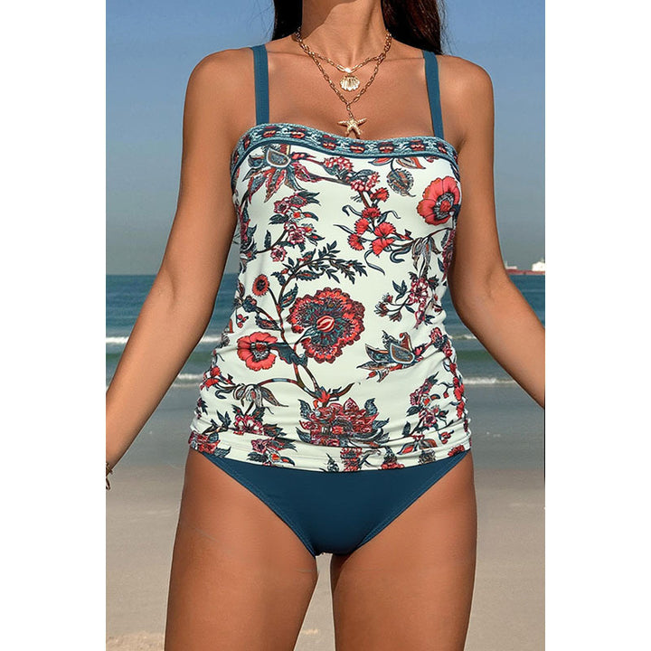 Damen Tankini-Set mit floralem Design und verstellbaren Trägern Drune