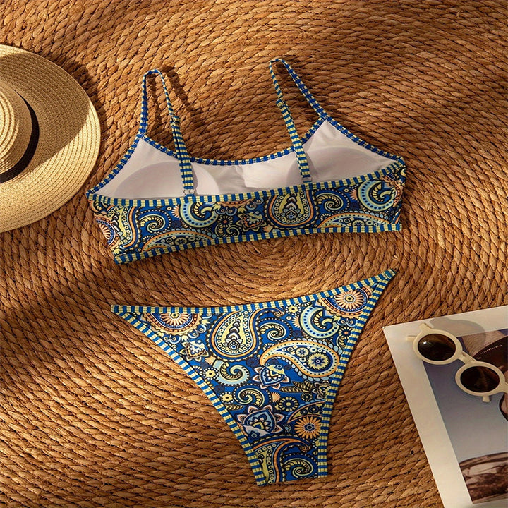 Damen Triangel-Bikini-Set mit verspieltem Muster und komfortablem Schnitt Drune