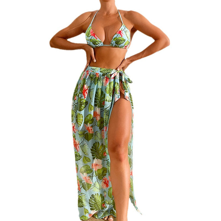 Damen Bikini-Set mit floralem Maxi-Rock Drune